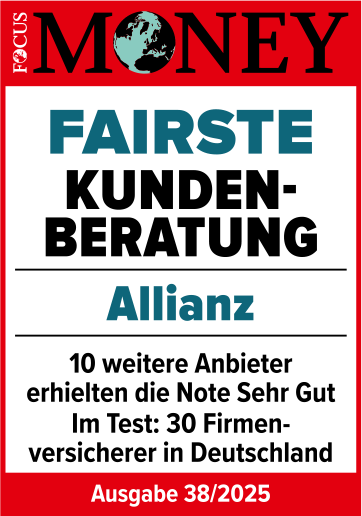 Focus Money Siegel: Fairste Kundenberatung Allianz, Ausgabe 38/2025